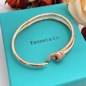 💎 TIFFANY & CO. Knot Bracelet Rose Gold & Pavé Diamonds